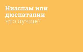 Что выбрать: ниаспам или дюспаталин